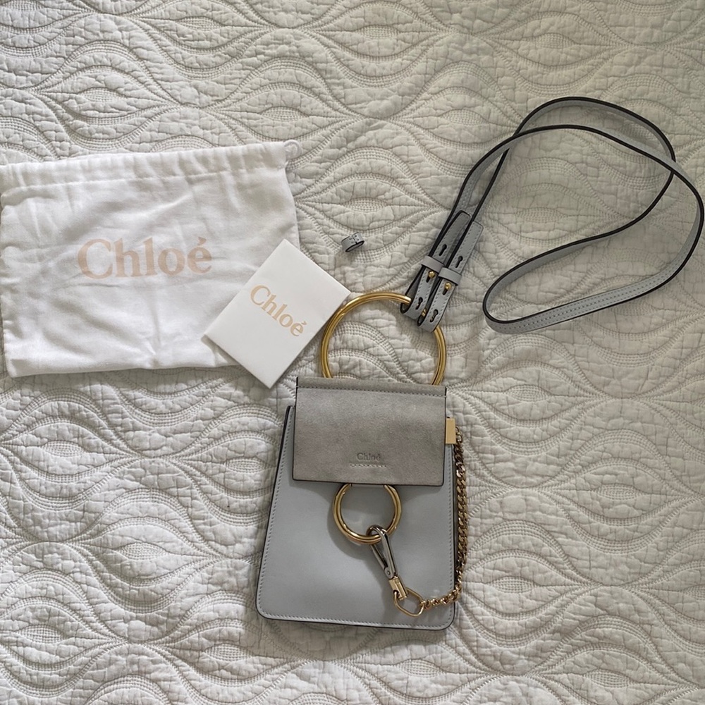 CHLOE Faye Small Bracelet Bag in Light Blue